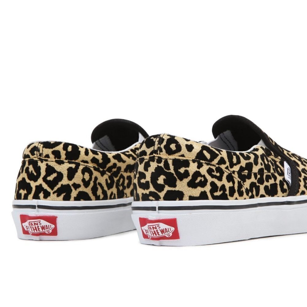 VANS KIDS FLOCKED LEOPARD CLASSIC SLIP-ON SHOES- UNISEX - Picture 7 of 16
